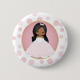 Afroamerikanischer Rosa Prinzessin Button
