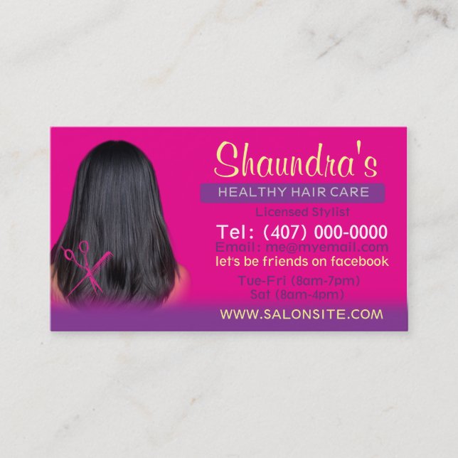 Afroamerikanischer Salon Business/Terminierungskar Terminkarte (Vorderseite)