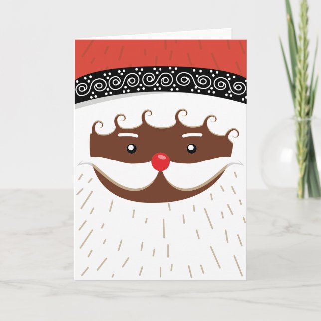 afroamerikanischer Santa Feiertagskarte (Vorderseite)