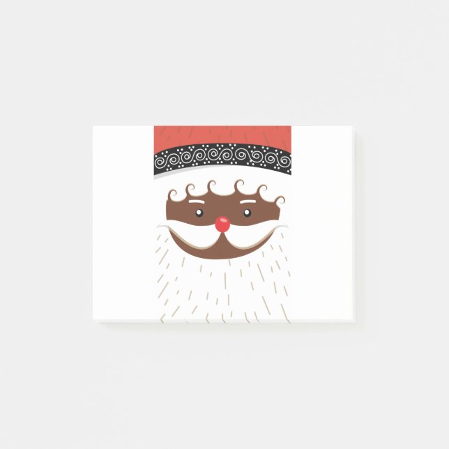 afroamerikanischer Santa Post-it Klebezettel (Vorderseite)