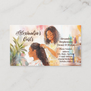 Afroamerikanischer Schwarzer Friseur Natürliches H Visitenkarte
