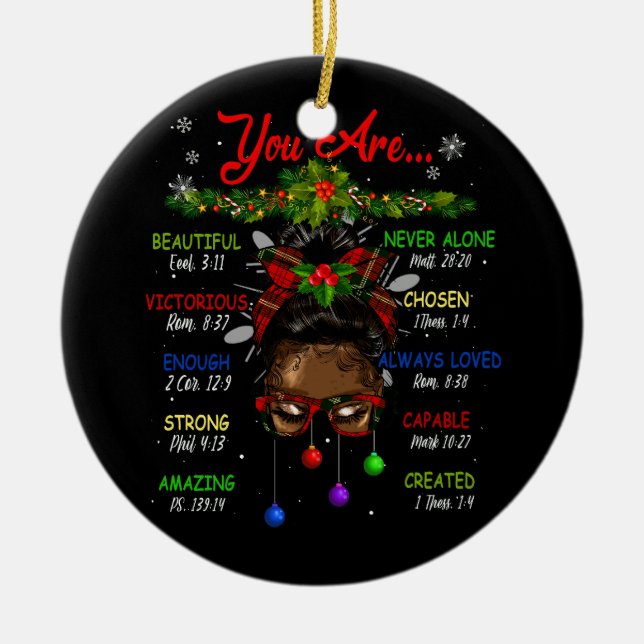 Afroamerikanischer Schwarzer Mädchen Gott sagen, i Keramik Ornament (Vorne)