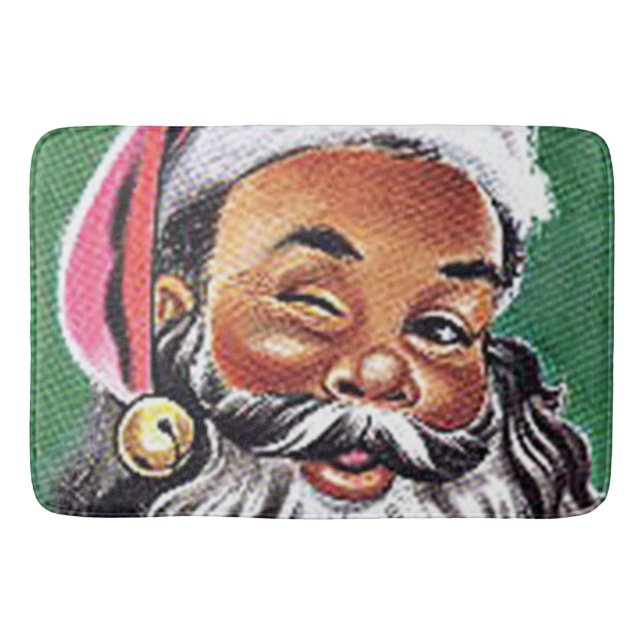 Afroamerikanischer schwarzer Weihnachtsmann Badematte (Vorderseite)