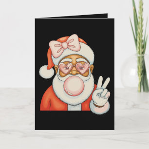Afroamerikanischer Schwarzer Weihnachtsmann Bubble Karte