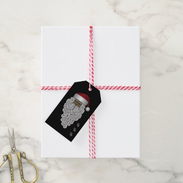 Afroamerikanischer schwarzer Weihnachtsmann Geschenkanhänger (Mit Garn)
