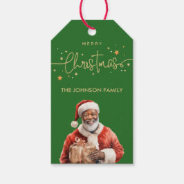 Afroamerikanischer schwarzer Weihnachtsmann Geschenkanhänger