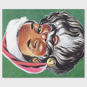 Afroamerikanischer schwarzer Weihnachtsmann Geschenkpapier