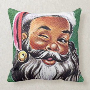 Afroamerikanischer schwarzer Weihnachtsmann Kissen
