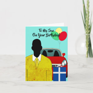 Afroamerikanischer Sohn Happy Birthday Card Karte