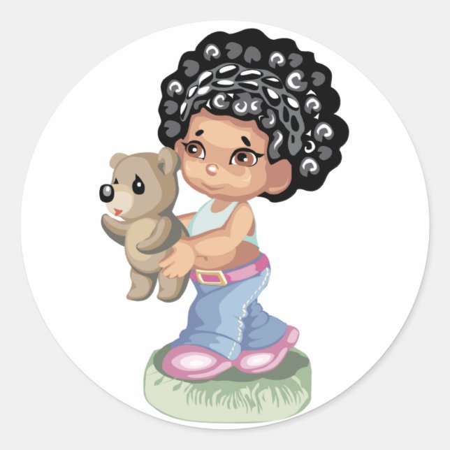 Afroamerikanischer Sticker (Vorderseite)