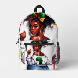 Afroamerikanischer Teenager feiert sein Erbe Bedruckter Rucksack