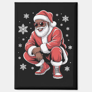 Afroamerikanischer Weihnachts-Pyjama Xmas Afro San Magnet