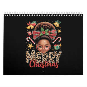 Afroamerikanischer Weihnachts-Unordentlicher Dutt  Kalender
