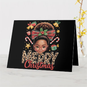 Afroamerikanischer Weihnachts-Unordentlicher Dutt Karte