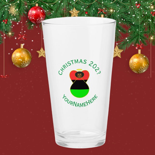Afroamerikanischer Weihnachtsangel Personalisiert Glas (Von Creator hochgeladen)
