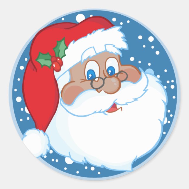 Afroamerikanischer Weihnachtsaufkleber Runder Aufkleber (Vorderseite)