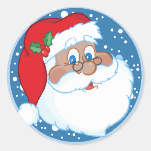 Afroamerikanischer Weihnachtsaufkleber Runder Aufkleber
