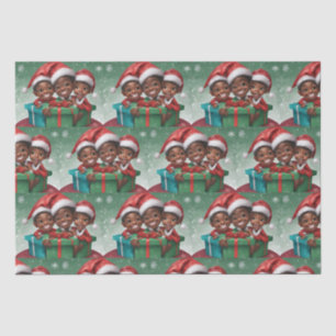 Afroamerikanischer Weihnachtself Seidenpapier