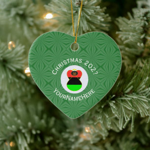 Afroamerikanischer Weihnachtsengel Name Jahr Herz Keramik Ornament
