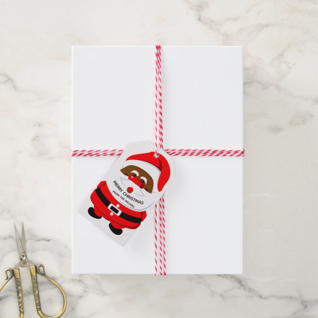 Afroamerikanischer Weihnachtsfeiertag Rot Geschenkanhänger (Mit Garn)