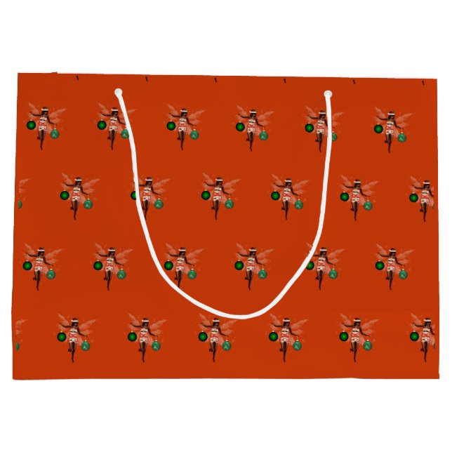 Afroamerikanischer Weihnachtsgebäck Große Geschenktüte (Rückseite)