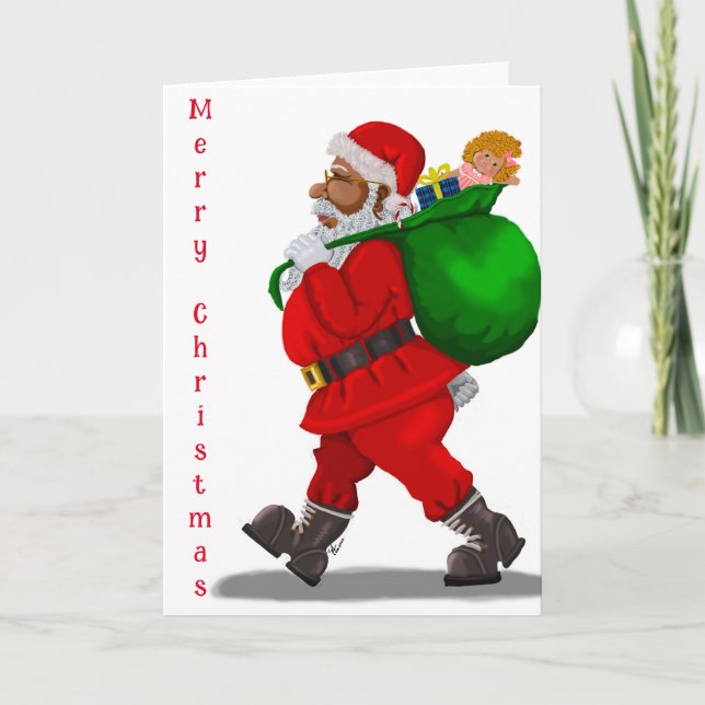 Afroamerikanischer Weihnachtsgrußkarten Karte (Vorderseite)