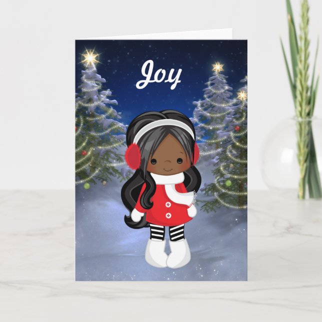 Afroamerikanischer Weihnachtsgrußkarten Karte (Vorderseite)