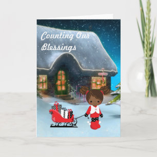 Afroamerikanischer Weihnachtsgrußkarten Karte