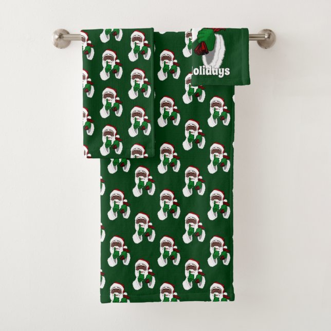 Afroamerikanischer Weihnachtshandtücher und Dekor Badhandtuch Set (Insitu)
