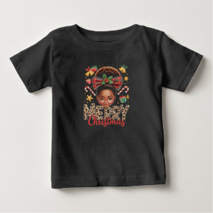 Afroamerikanischer Weihnachtsmann Bun Black Mama Baby T-shirt