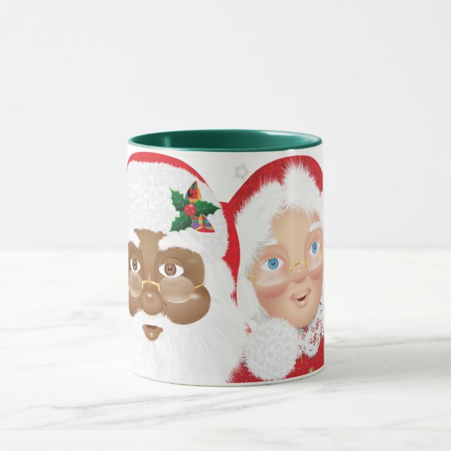 Afroamerikanischer Weihnachtsmann & Claus Weihnach Tasse (Zentrum)