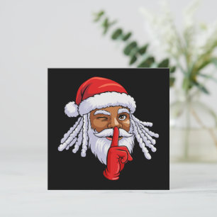 Afroamerikanischer Weihnachtsmann-Claus Weihnachts Einladung
