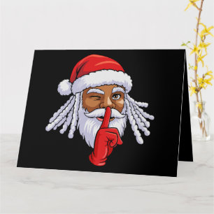 Afroamerikanischer Weihnachtsmann-Claus Weihnachts Karte