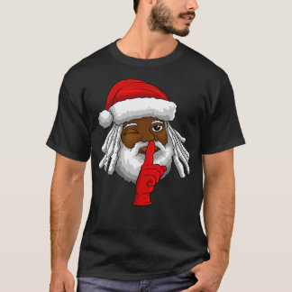 Afroamerikanischer Weihnachtsmann-Claus Weihnachts T-Shirt