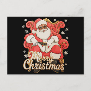 Afroamerikanischer Weihnachtsmann Frohe Weihnachte Feiertagspostkarte