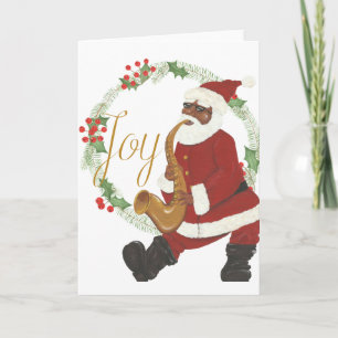 Afroamerikanischer Weihnachtsmann Karte