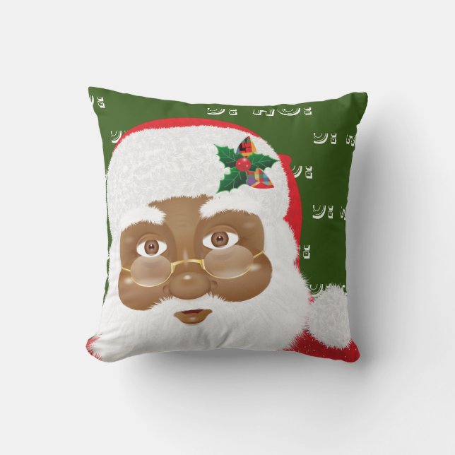 Afroamerikanischer Weihnachtsmann Kissen (Vorderseite)