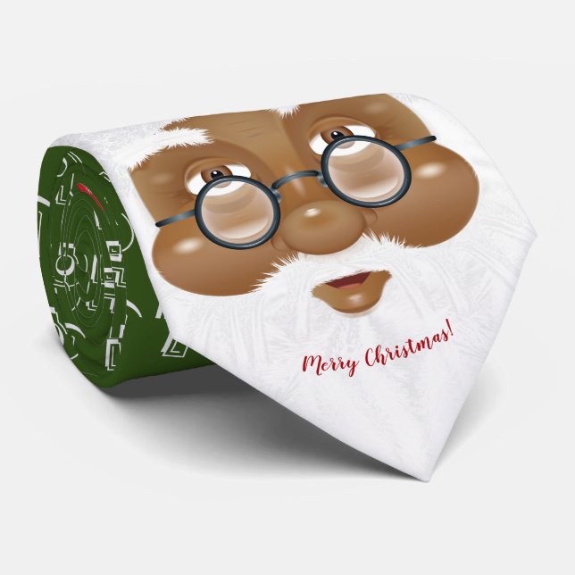Afroamerikanischer Weihnachtsmann Krawatte (Gerollt)