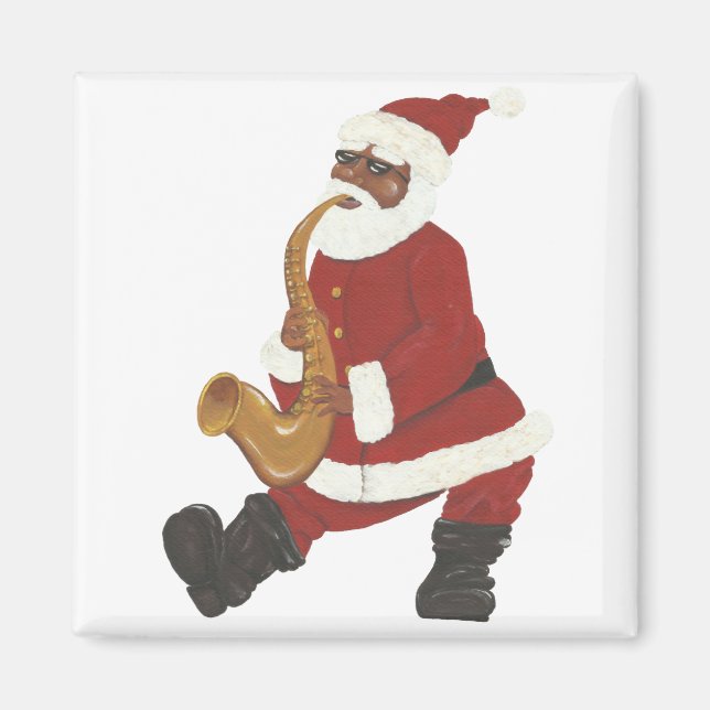 Afroamerikanischer Weihnachtsmann Magnet (Vorne)