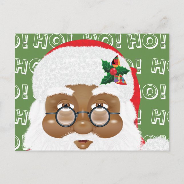 Afroamerikanischer Weihnachtsmann Postkarte (Vorderseite)