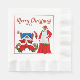 Afroamerikanischer Weihnachtsmann Serviette