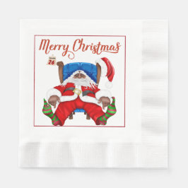 Afroamerikanischer Weihnachtsmann Serviette