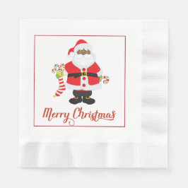 Afroamerikanischer Weihnachtsmann Serviette
