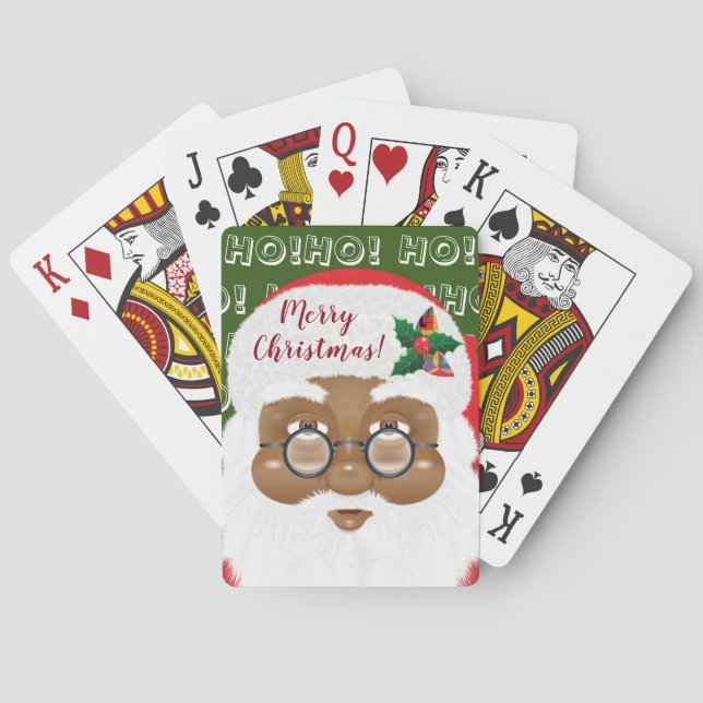 Afroamerikanischer Weihnachtsmann Spielkarten (Rückseite)