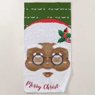 Afroamerikanischer Weihnachtsmann Strandtuch