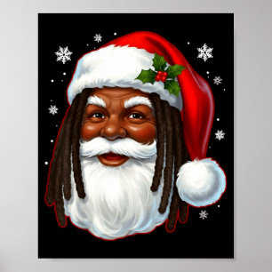 Afroamerikanischer Weihnachtsmann Weihnachten Cool Poster