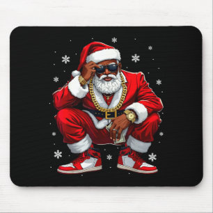 Afroamerikanischer Weihnachtsmann Weihnachten Schw Mousepad