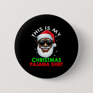Afroamerikanischer Weihnachtsmann Weihnachts-Pyjam Button