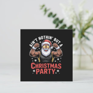 Afroamerikanischer Weihnachtsmann Weihnachts-Pyjam Einladung