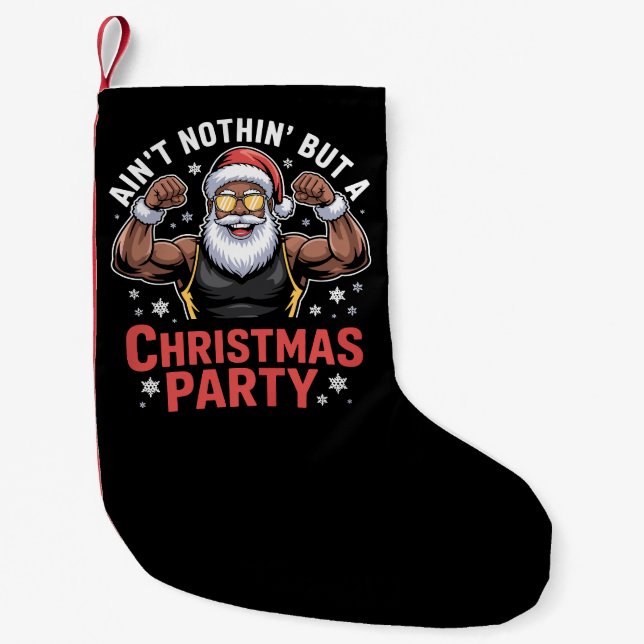 Afroamerikanischer Weihnachtsmann Weihnachts-Pyjam Kleiner Weihnachtsstrumpf (Vorderseite)